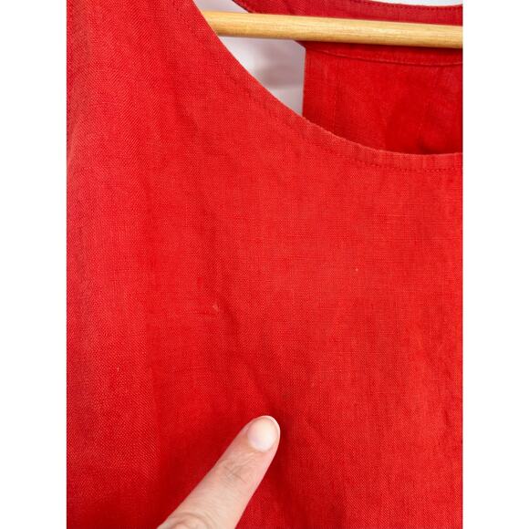 Banana Republic 100% Linen Orange High Low Sleeveless Tank Dress Size 10P - Picture 9 of 9